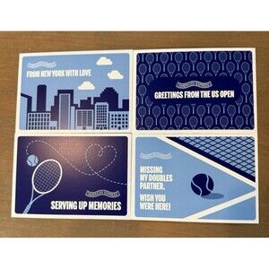 US Open Tennis 2025 Postcards American Express Merch AMEX Postcard Set of 4 NEW